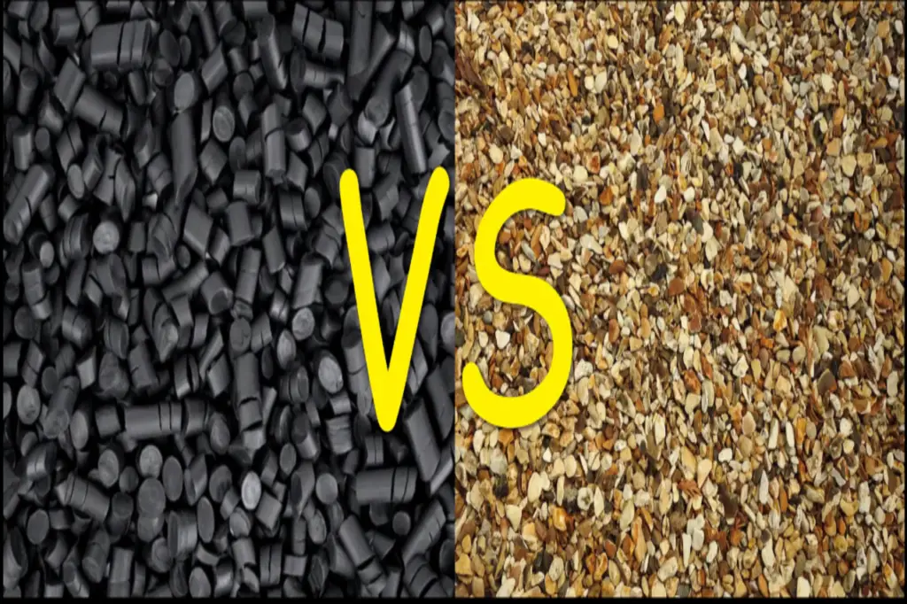 rubber mulch vs. rock