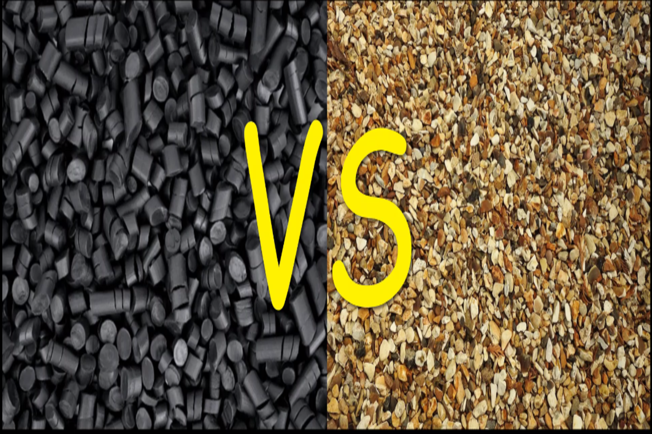 rubber mulch vs. pea gravel